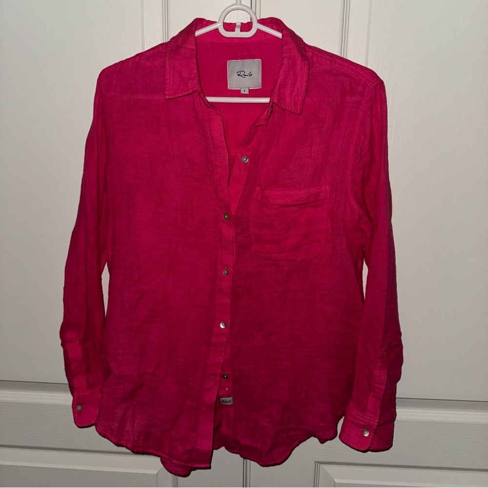 Rails Pink Button-Up Shirt